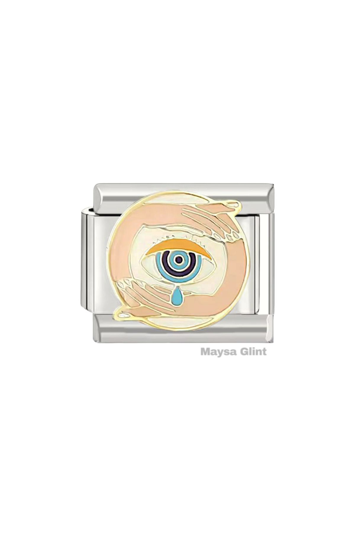 Maysa Glint Göz Yaşı Paslanmaz Çelik Charm İtalyan Bileklik Charmı