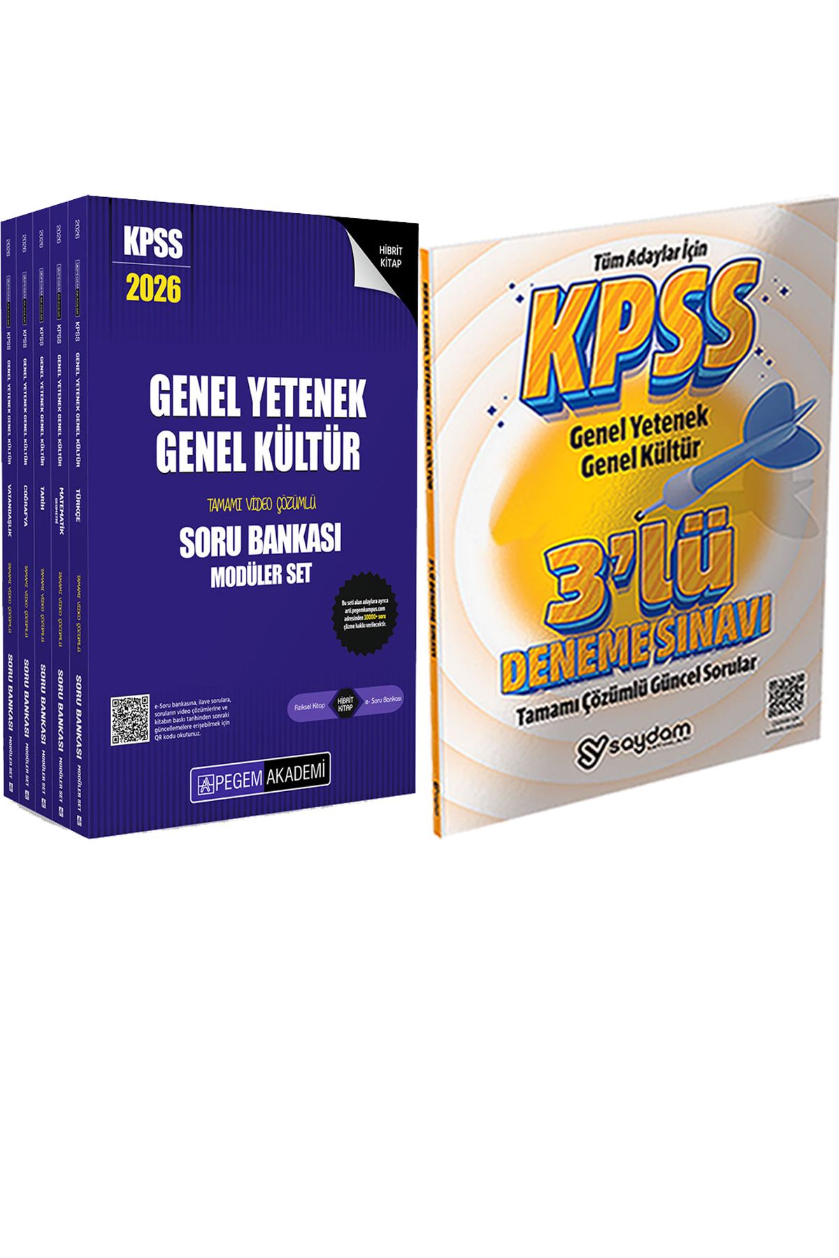 Pegem Akademi Yayıncılık 2026 KPSS Genel Yetenek Genel Kültür Tamamı Çözümlü Soru Bankası Seti - (5 Kitap) - 3 Deneme