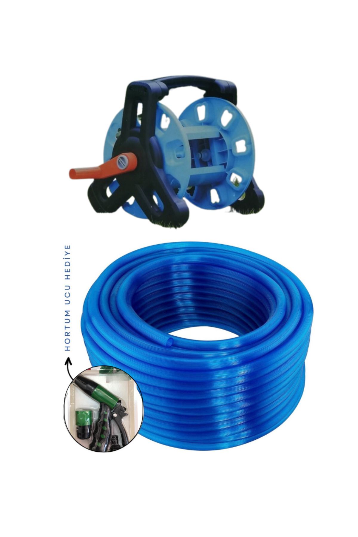 taflan Tf6230 Hortum Makarası, Silikonlu Hortum 1/2" 20 Mt Ve 2 Fonk. Uç