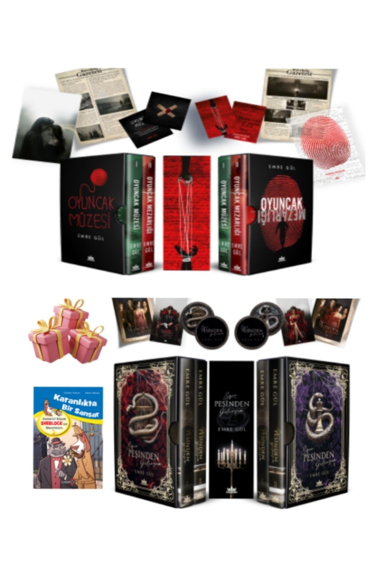 Guardian Kitap Oyuncak Serisi ve Eğer Peşinden Gelirsem Kutulu Set Emre Gül 4 Kitap Ciltli Set