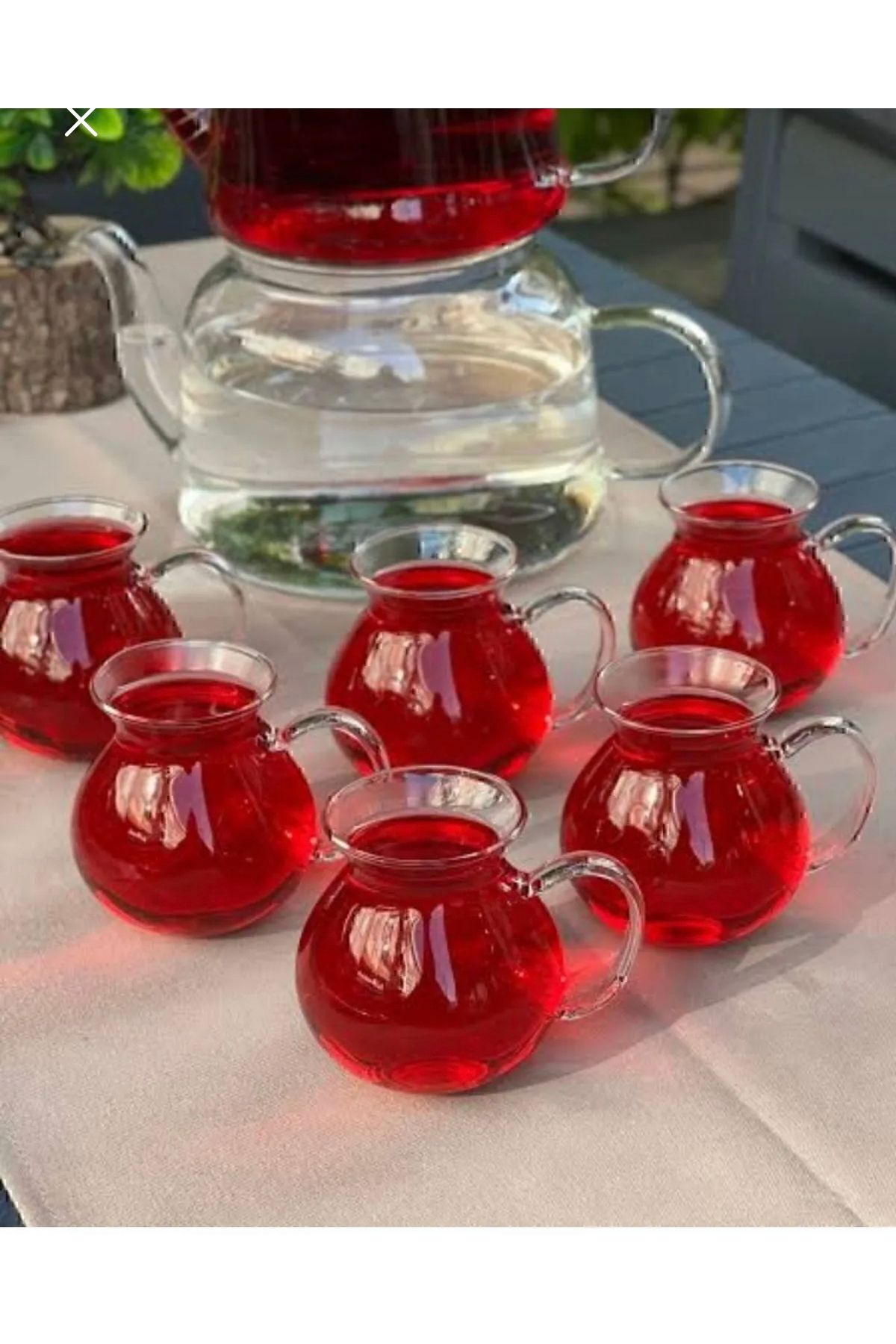 RADGX 6 lı Keyfi Ala Borosilikat Cam Kulplu Çay Bardağı 210 ml Barda