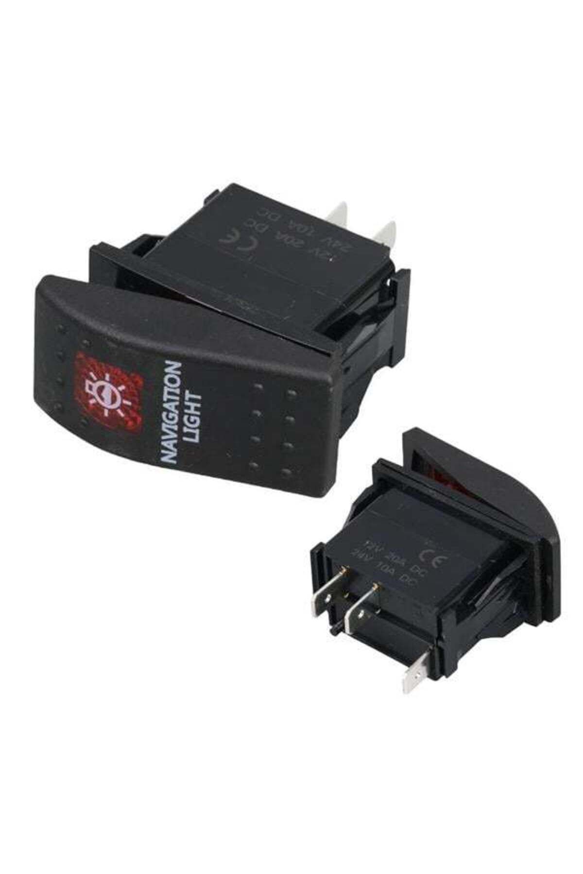 Emperium Navigasyon Sembollü Işıklı 3 Pinli On-Off 12-24V Marin Switch