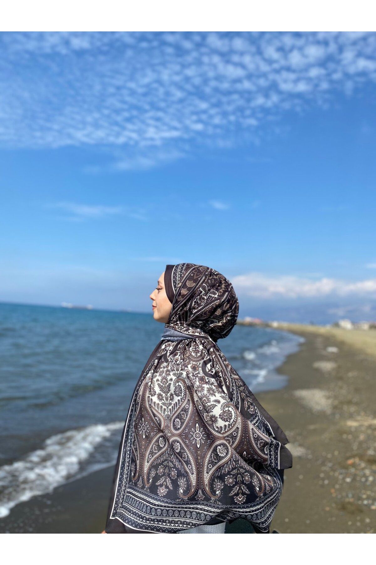 YALENA SCARF Soft Pamuk Şal- Tuva Desen