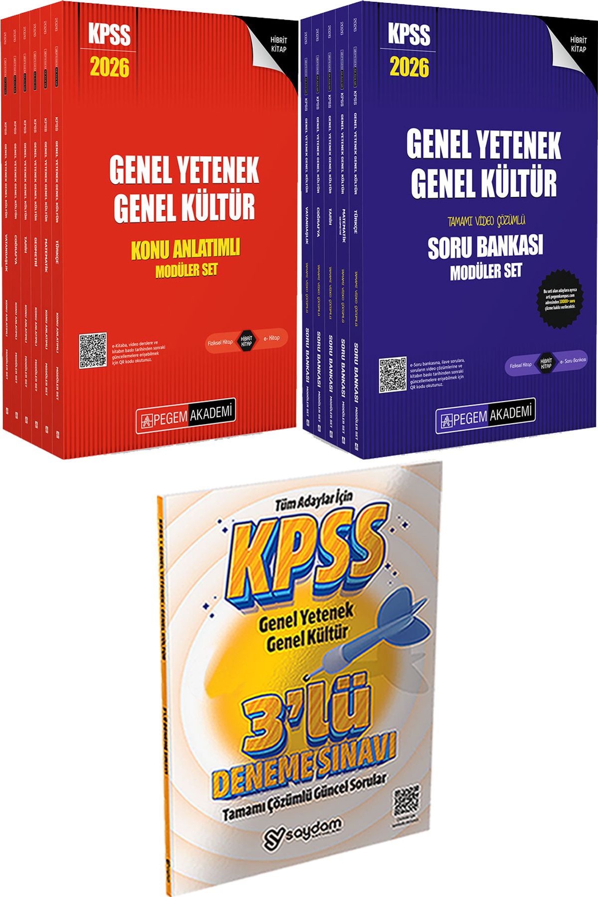 Pegem Akademi Yayıncılık 2026 KPSS Genel Yetenek Genel Kültür Lisans Konu ve Soru Bankası Modüler Set - 3 Deneme Hediye