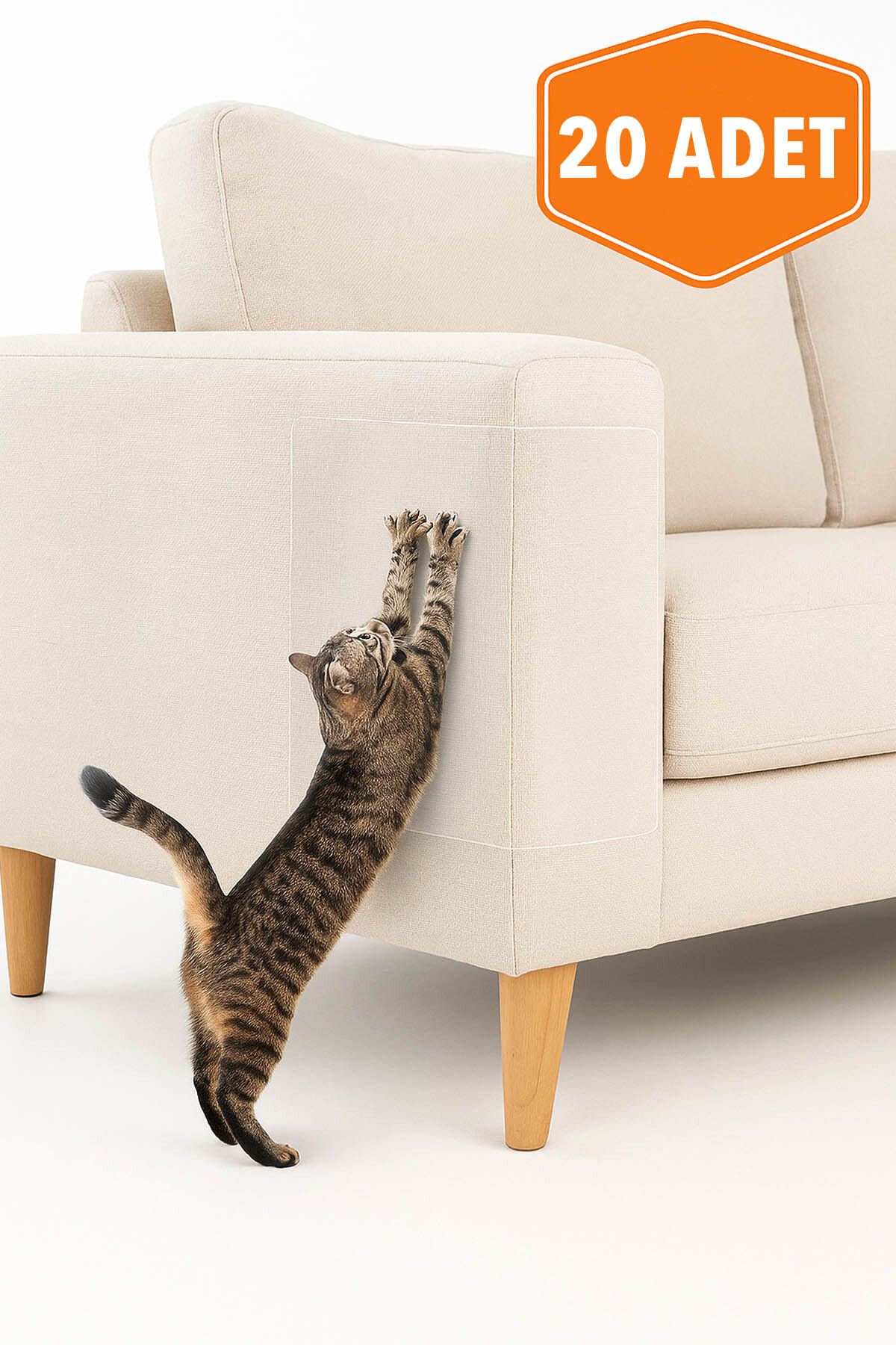AnkaWood Kedi Koltuk Tırmalama Mobilya Tırmalama Önleyici Bandı Şeffaf Yapışkanlı 20x50 Cm (20 Adet)