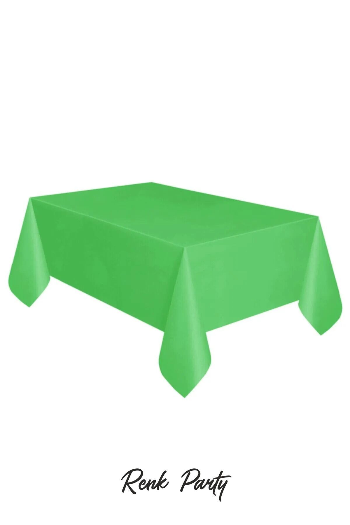 renk party Yeşil Renk Plastik Masa Örtüsü - 120x180 Cm - Plastic Table Cover