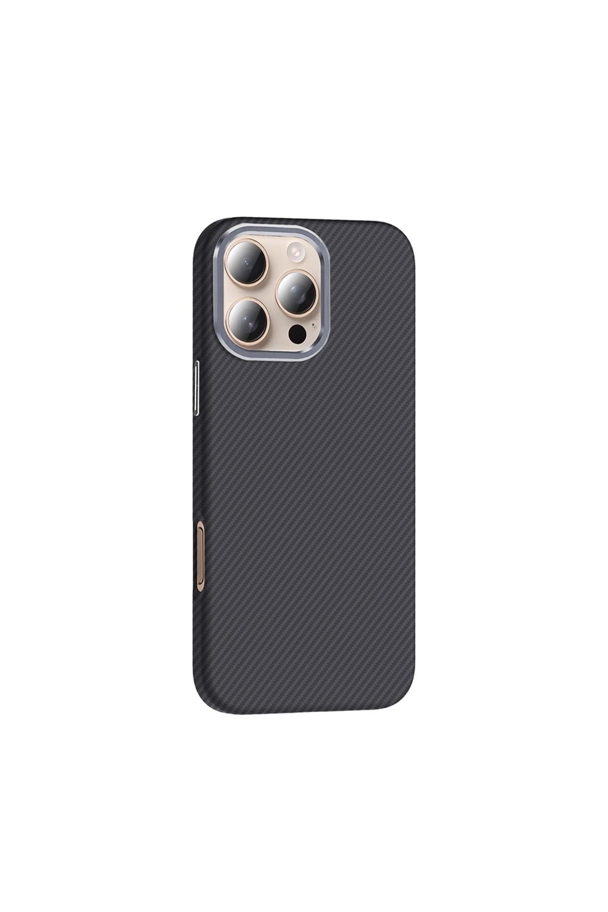 zore Apple iPhone 16 Pro Max Kılıf M-safe Şarj Özellikli Karbon Fiber Görünümlü Zore Gros Kapak