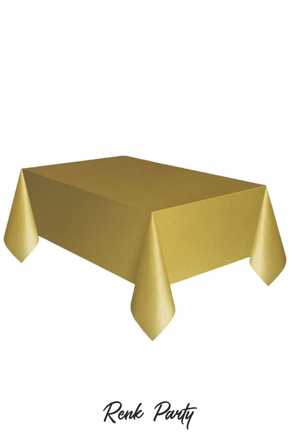 renk party Gold Renk Plastik Masa Örtüsü - 120x180 Cm - Plastic Table Cover
