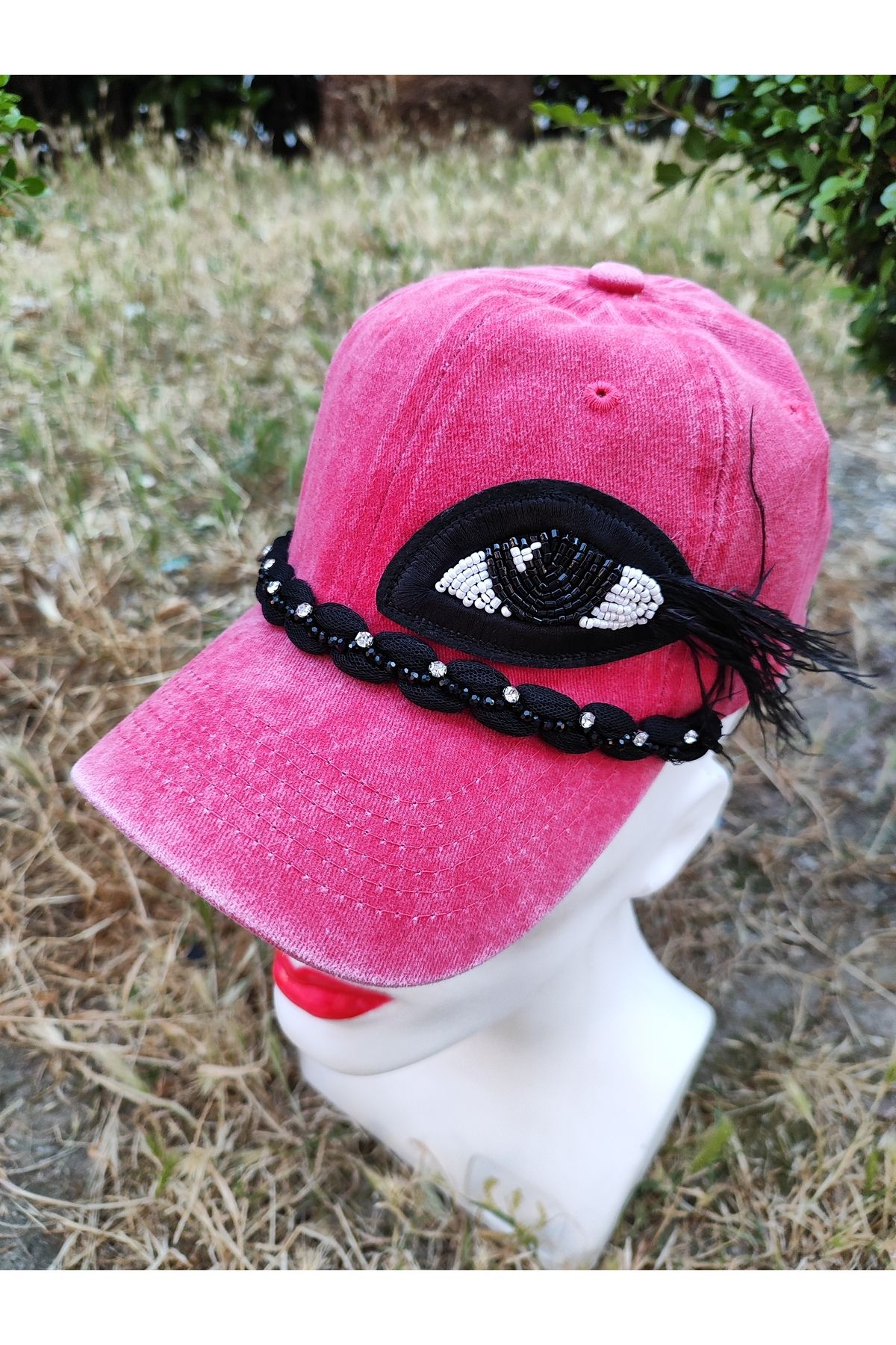 SAHRA BEACHWEAR Kadın Plaj Şapkası, Hasır Şapka, Handmade Tasarım Şapka, Yazlık Şapka , Kovboy Şapkası, Kasket