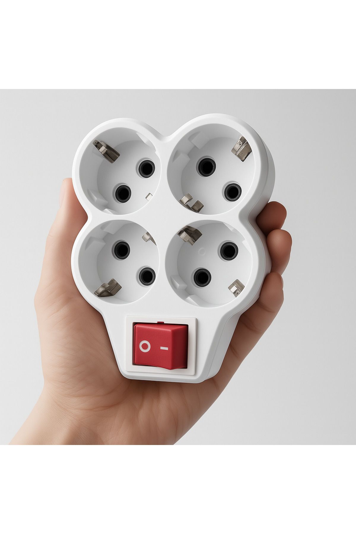 Badem10-4-Piece White Group Socket Goliath Button Plug Wireless On/Off Switched Grounded Multi Coupler 4