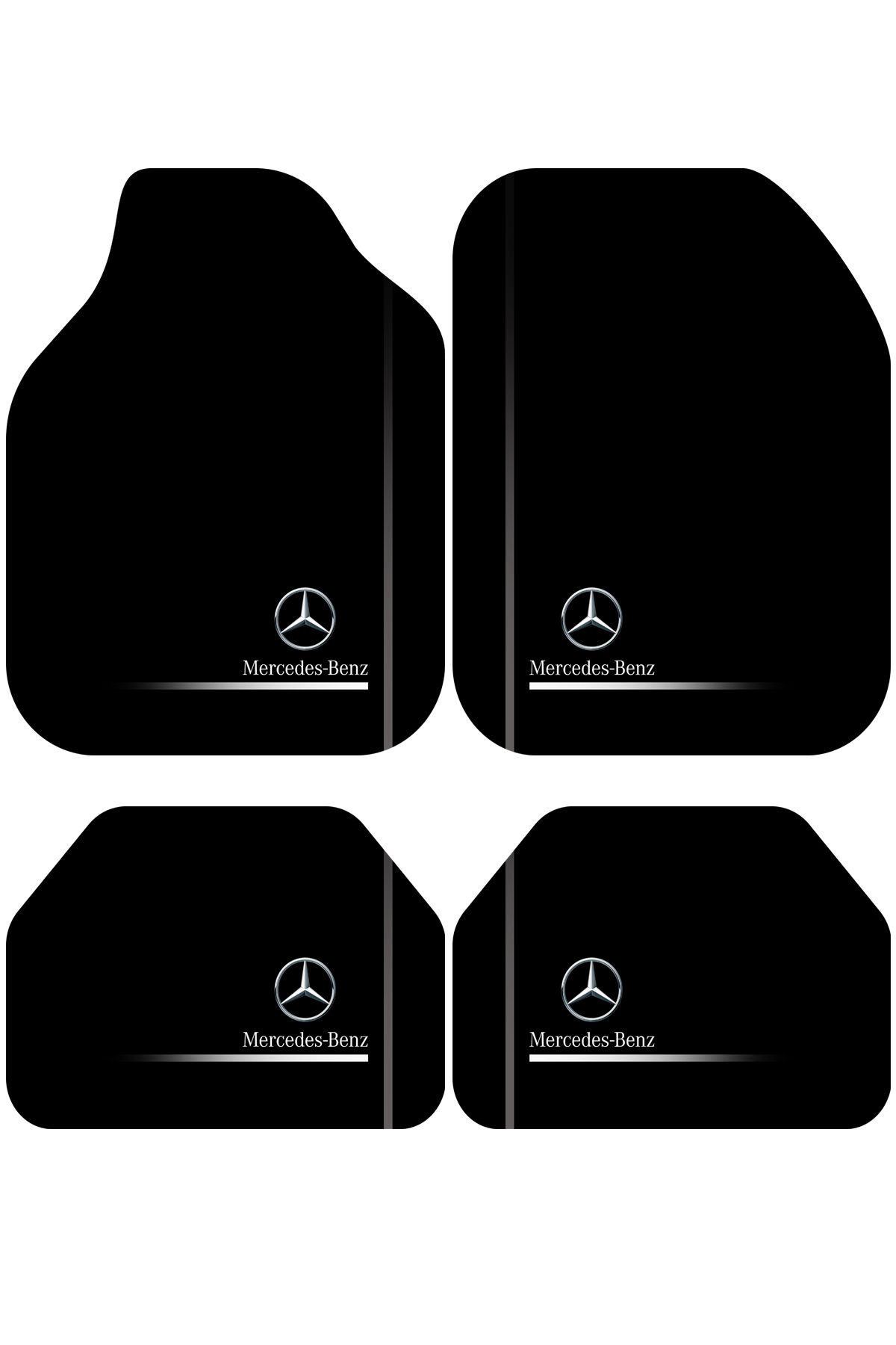 BigArts Home Mercedes Dekor Oto Paspas Takımı Tüm Modellere Uyumlu Makinede Yıkanabilir Universal Kalıp