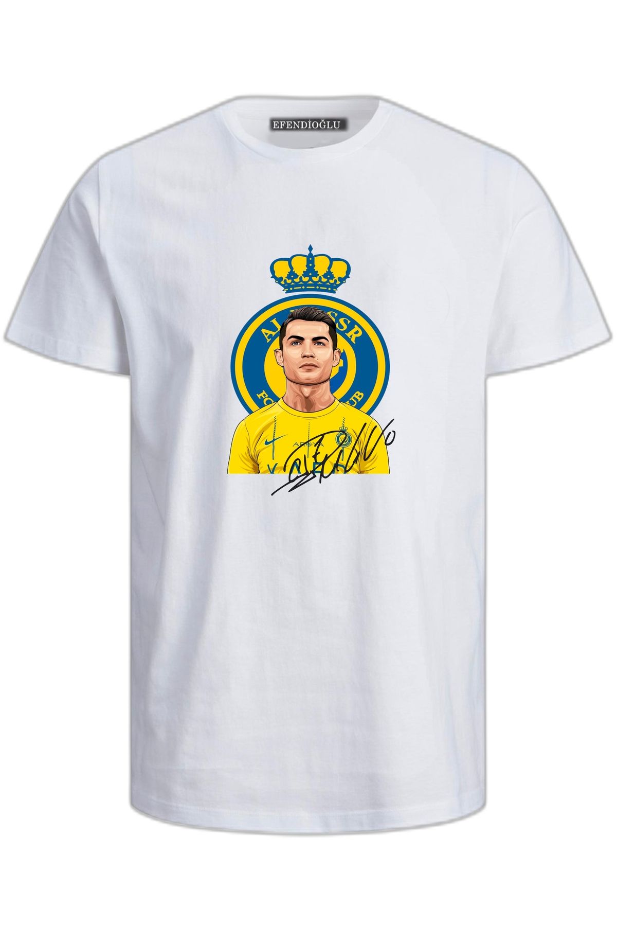 Efendioğlu Design Cristiano ronaldo al nassr football club baskılı pamuklu suudi arabia baskılı t shirt
