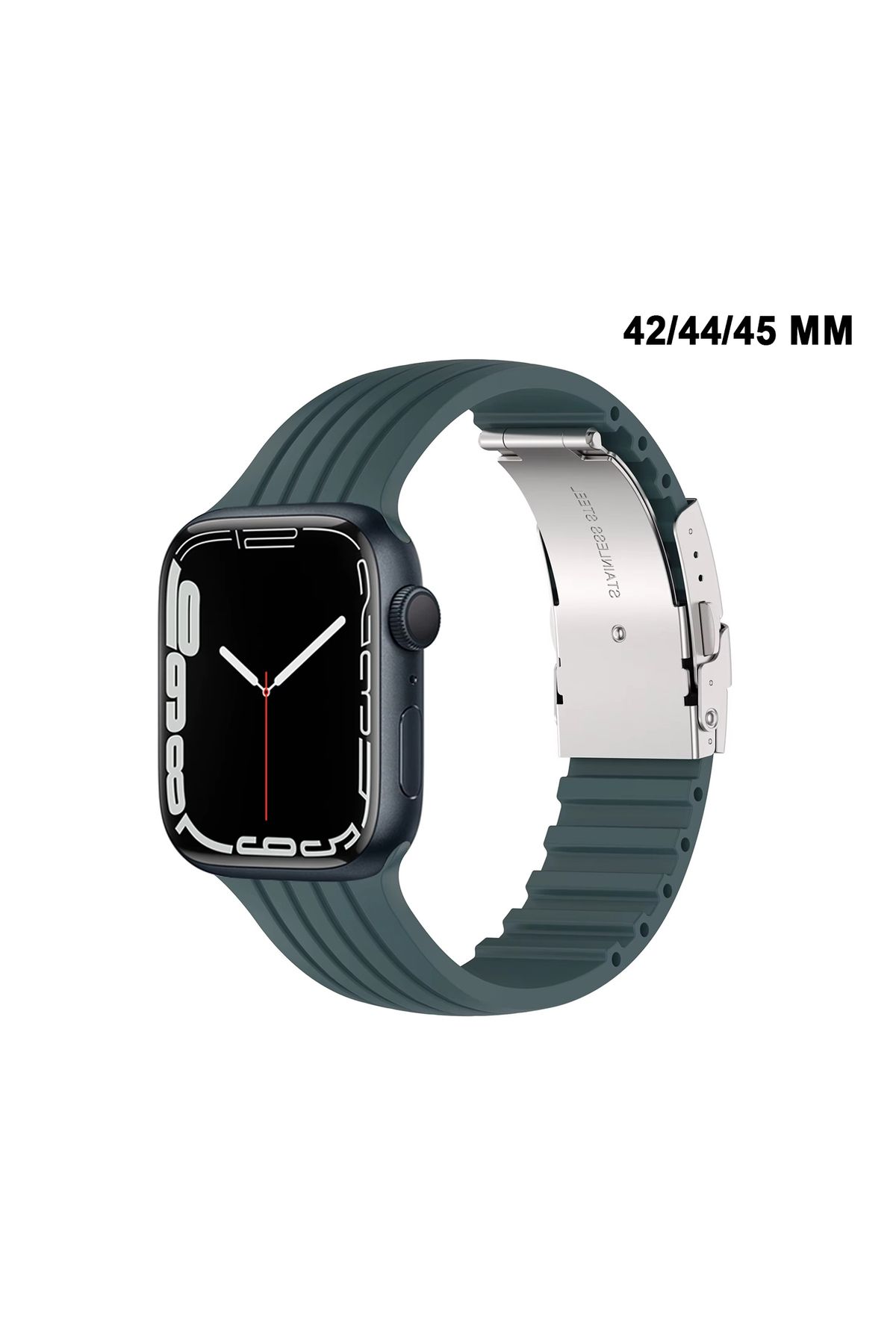 MTL Apple Watch Uyumlu 1/2/3/4/5/6/SE/7/8/9Seri 42/44/45/49MM Klipsli Kordon Kayış Silikon MT36