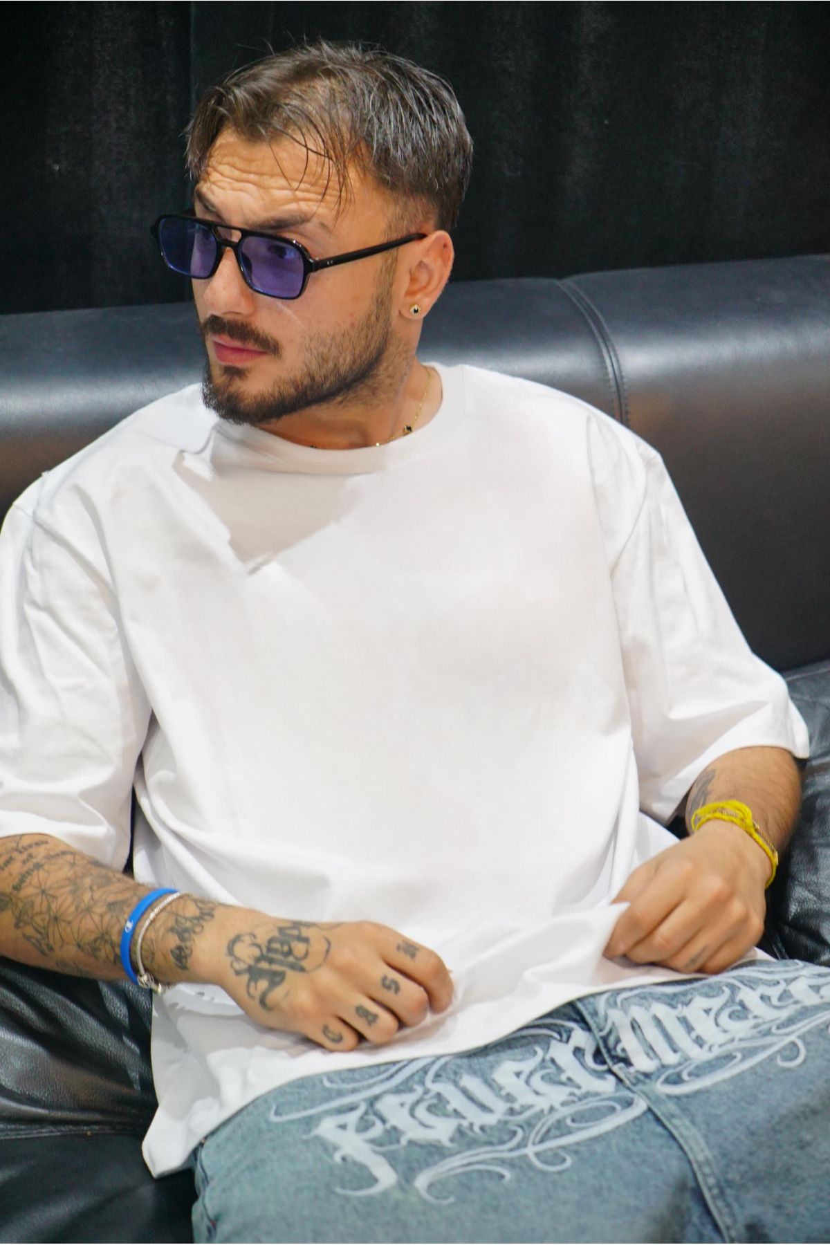 K&C BEYAZ OVERSIZE T-SHIRT