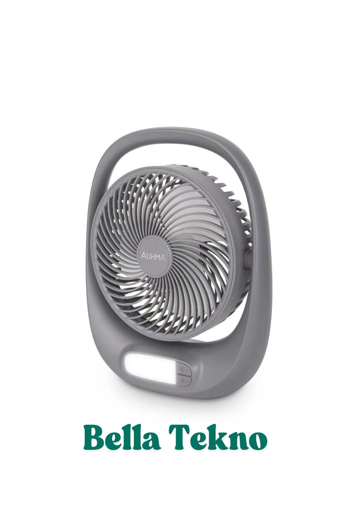 BellaThec Sessiz Şarjlı Fan 3 Kademe LED Işıklı Masaüstü 1800 mAh Ev Ofis Vantilatör