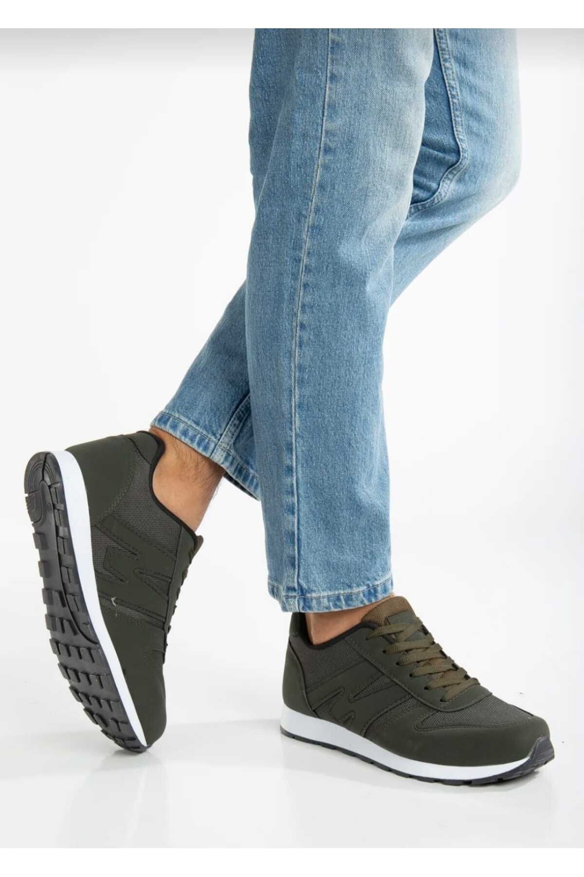 WEBORN Erkek Bağcıklı Günlük Konforlu Rahat Hafif Yumuşak Taban Fileli Sneaker Spor Ayakkabı