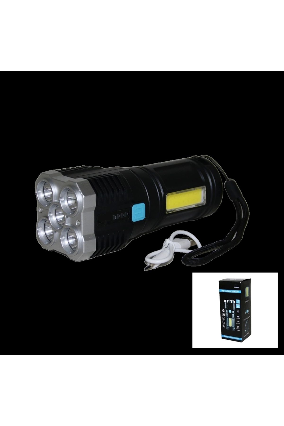 shopwave 5IN1 + COB LED USB ŞARJLI EL FENERİ (5047)