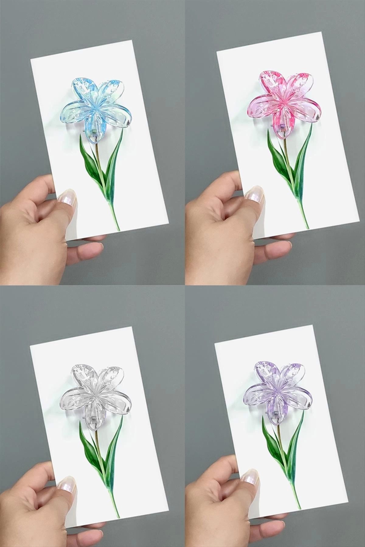 Emper 100 Adet Şeffaf Renkli Lotus Toka 6 cm Kına Seti