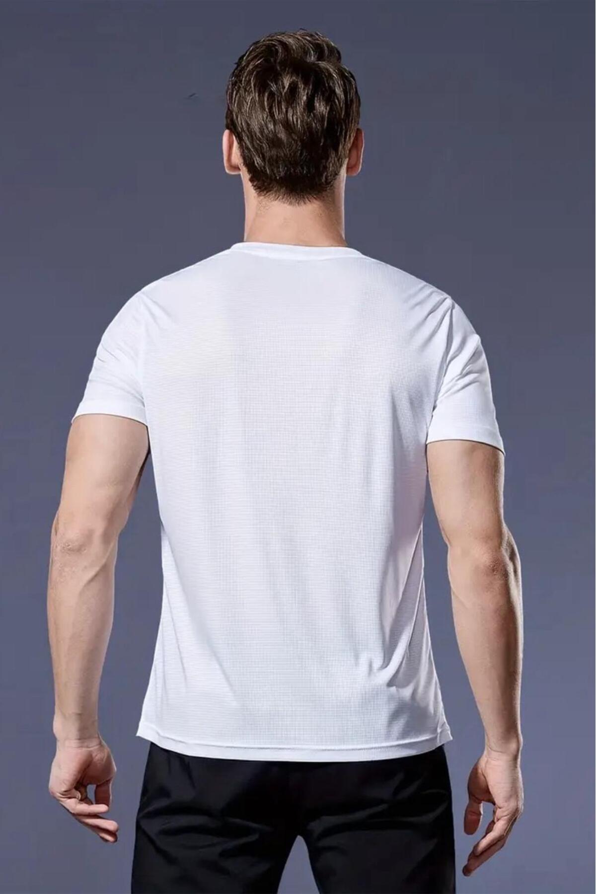 Oksit Xylon Mikro Polyester Nefes Alabilen Hafif Perform Antrenman Sporcu Erkek Tshirt görsel 3