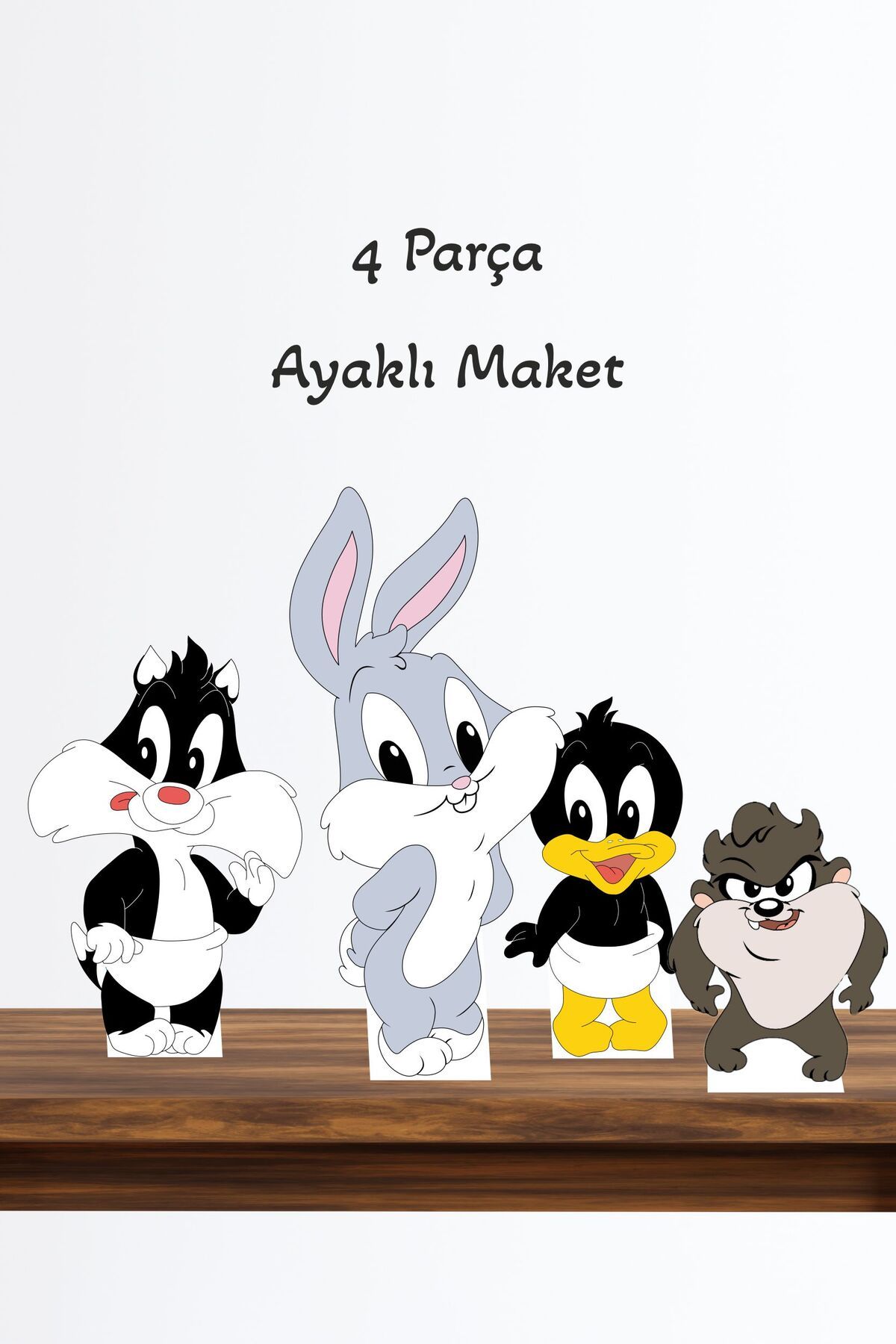 GK TASARIM Baby Looney Tunes Doğum Günü Maket, Bugs Bunny Maket Set