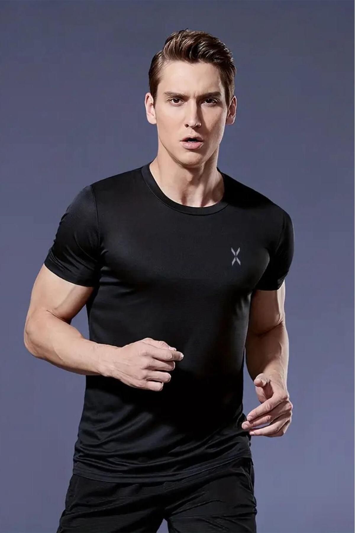 Oksit Xylon Mikro Polyester Nefes Alabilen Hafif Perform Antrenman Sporcu Erkek Tshirt