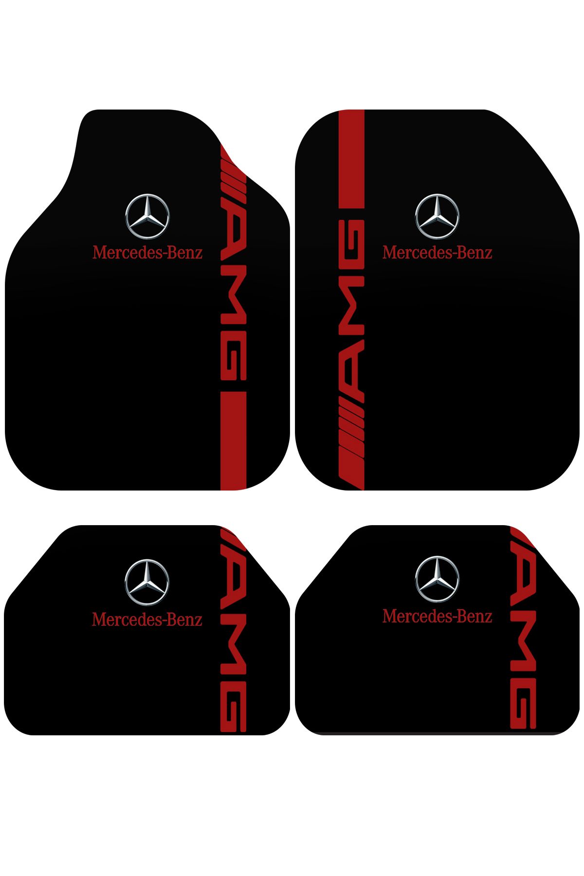 BigArts Home Mercedes Amg Dekor Oto Paspas Takımı Tüm Modellere Uyumlu Makinede Yıkanabilir Universal Kalıp