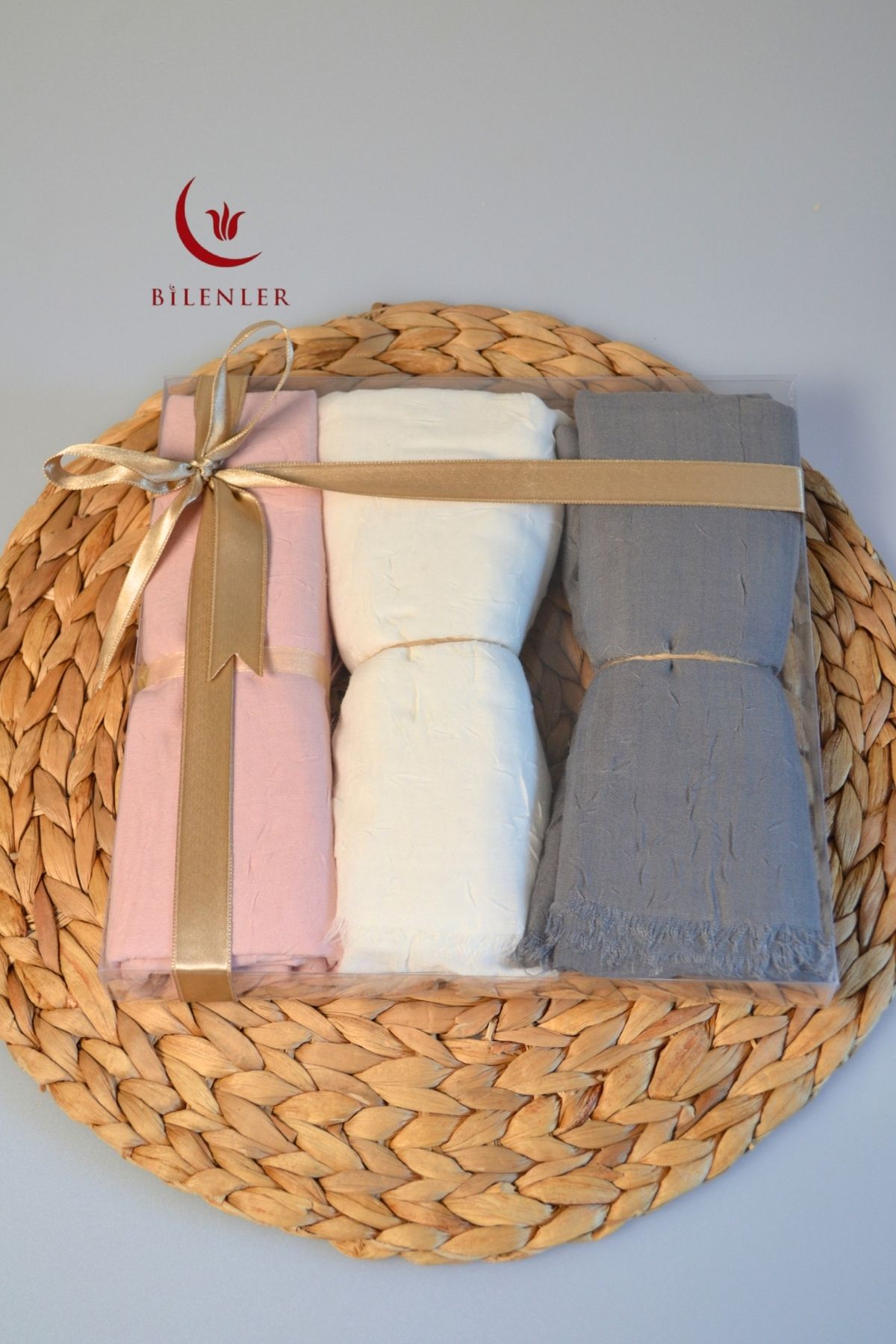 Bilenler Bambu Kraş Şal – 75x210 cm | Nefes Alabilir, Terletmez, Tok Duruşlu Mevsimlik Kumaş (3'lü Kutu)