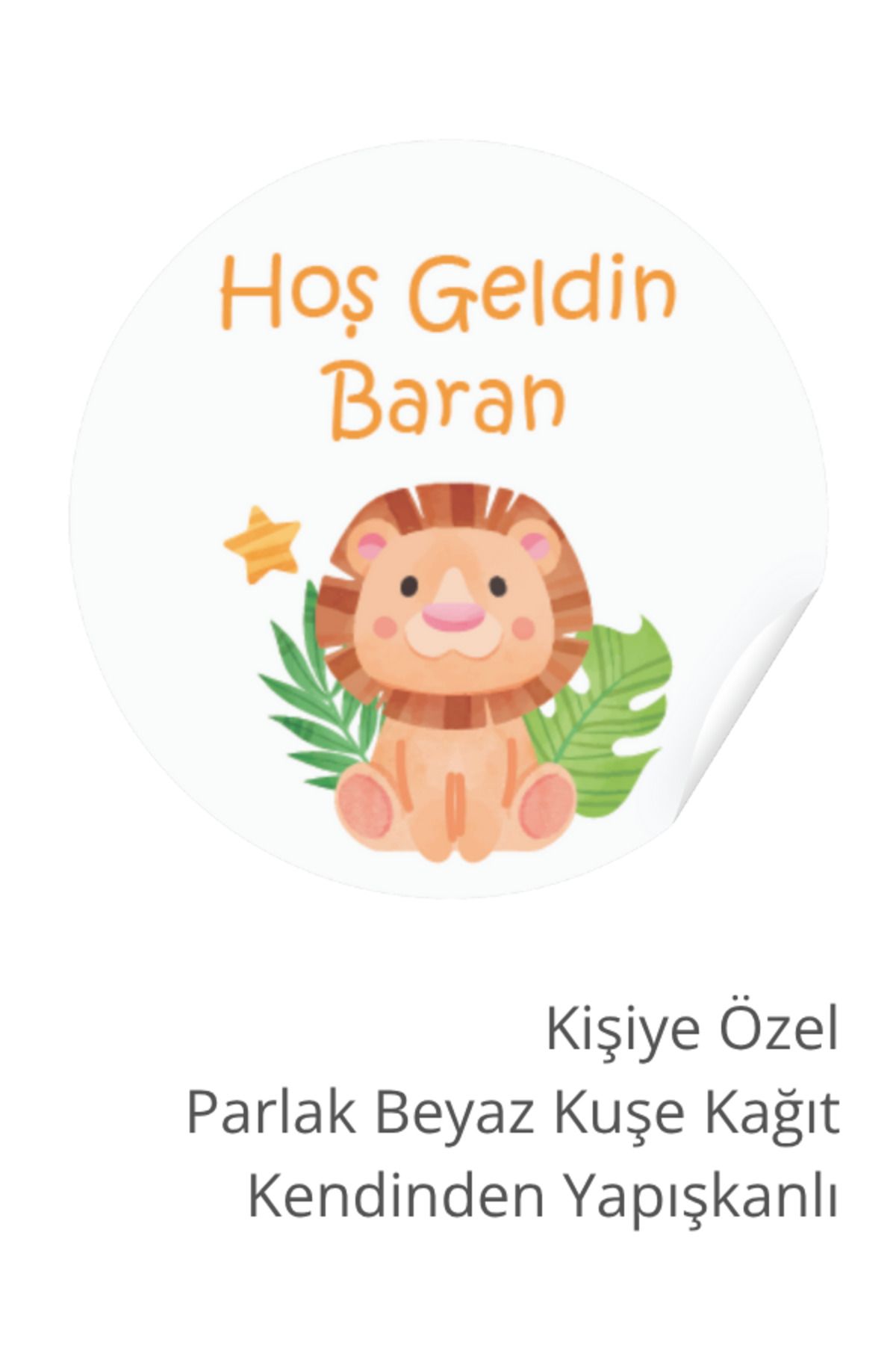 ST Design Kişiye Özel İsimli Doğum Günü Etiketi, Kendinden Yapışkanlı Babyshower, Hoşgeldin Bebek Sticker