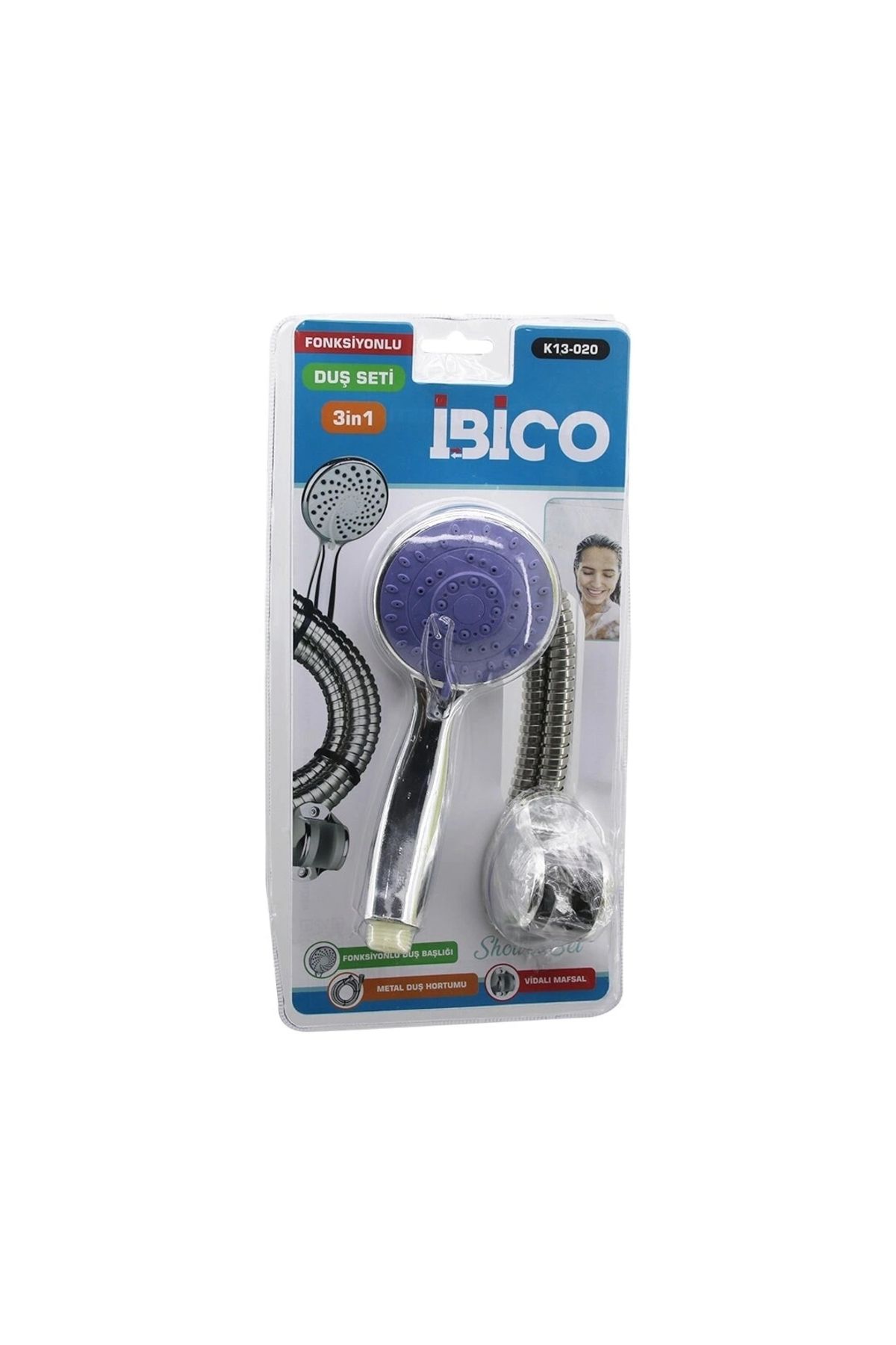 shopwave VAKUMLU AMBALAJ3İN1DUŞ SETİ FONKSİYONLU DUŞ BAŞLIK - METAL DUŞ HORTUM - MAFSAL=ASKI VİDALI (5047)