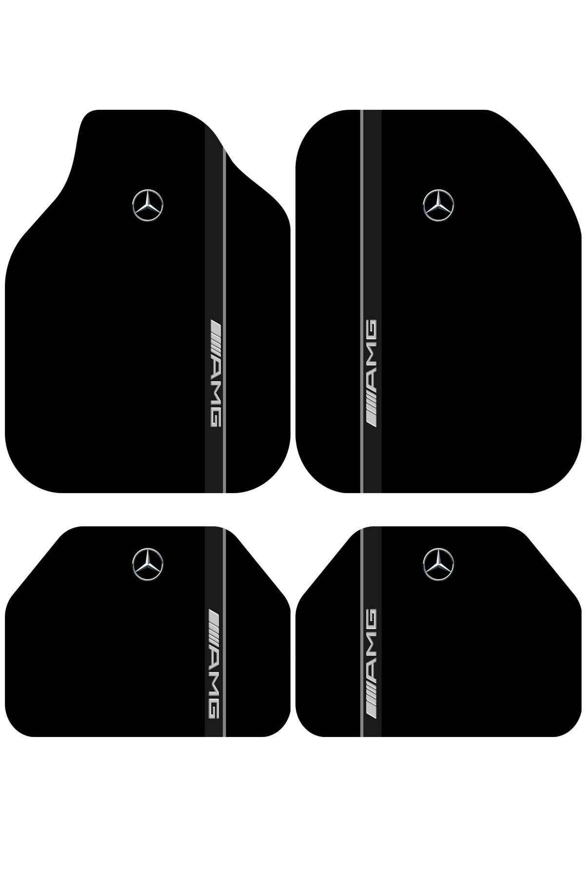 BigArts Home Mercedes Amg Dekor Oto Paspas Takımı Tüm Modellere Uyumlu Makinede Yıkanabilir Universal Kalıp