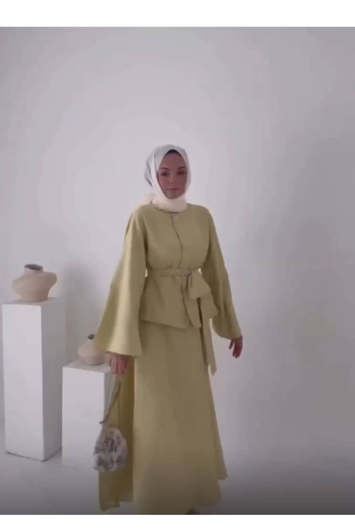 MVK GİYİM Etek Gömlek Takım