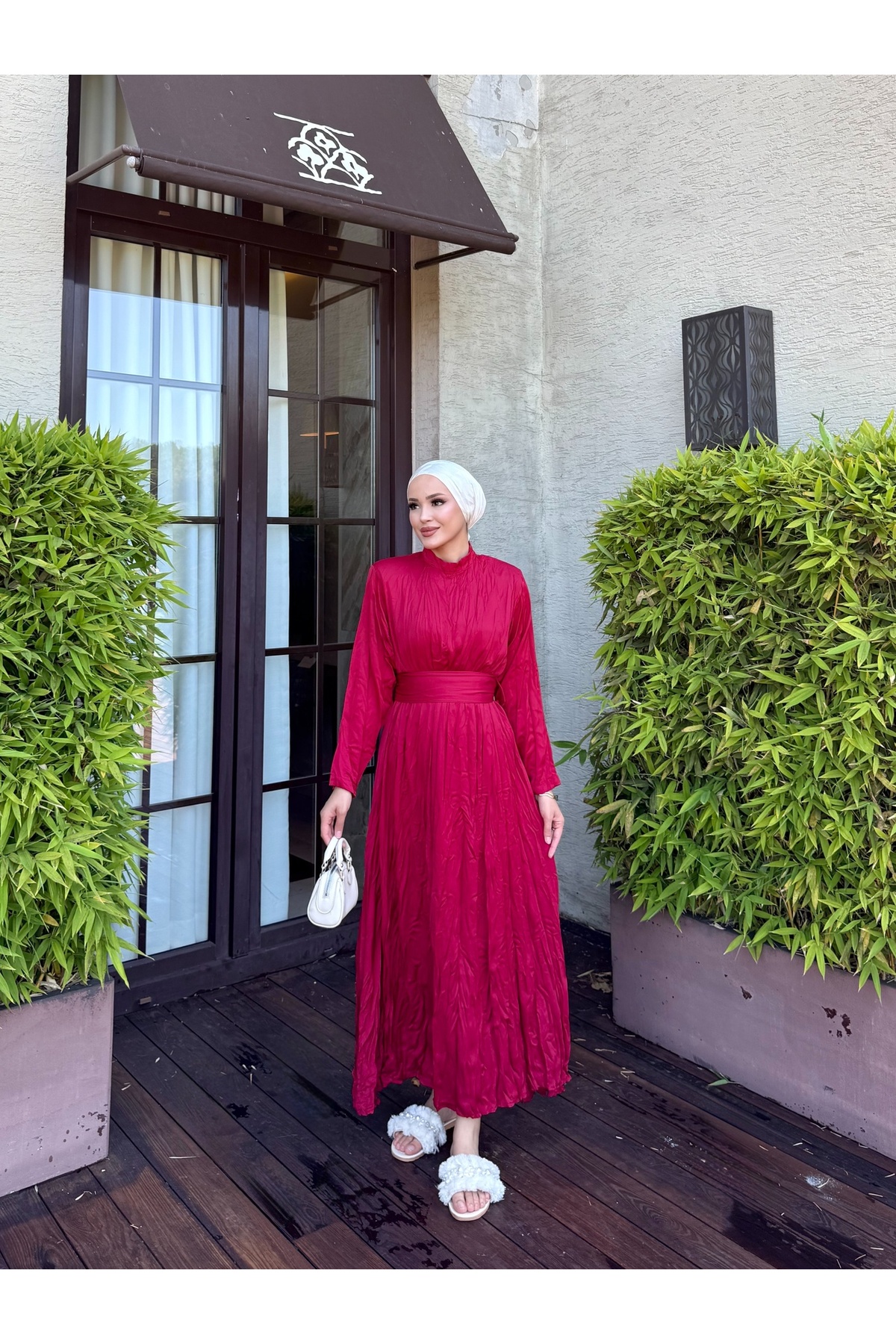 Melike Tatar Silk Satin Crash Dress 32-3561
