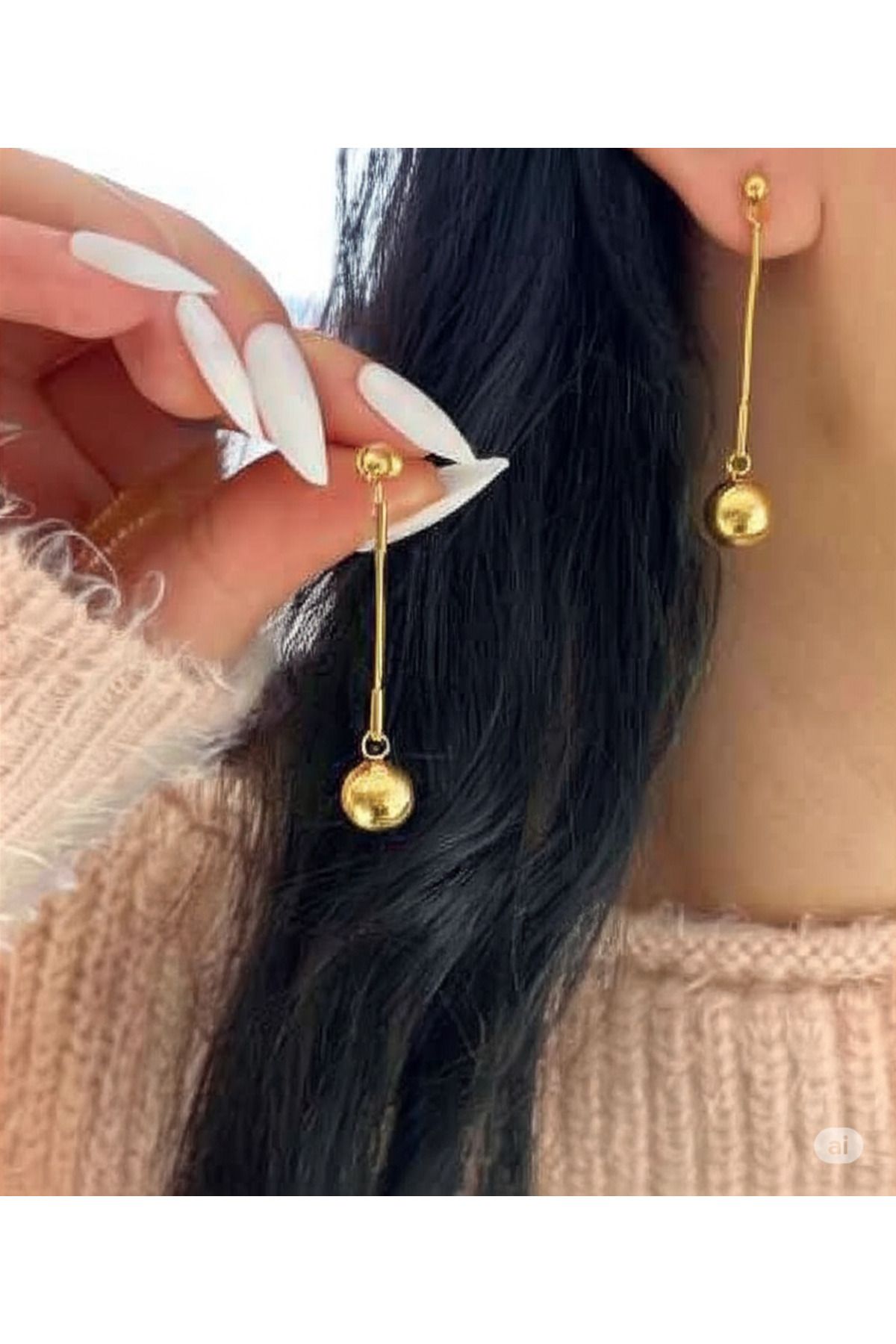 shop Paslanmaz Çelik Uzun Ömürlü Gold Küpe