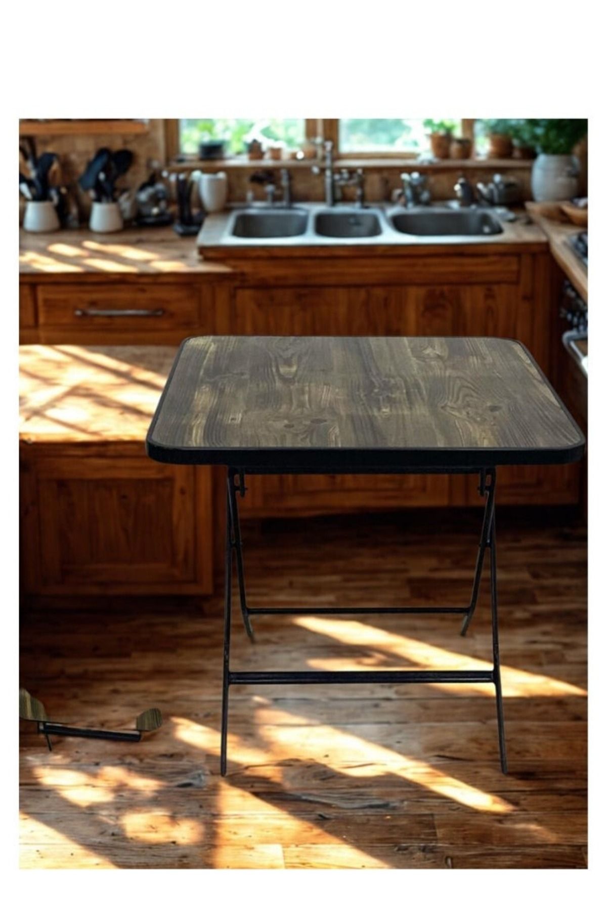 smart home-Square Folding Dining Table - Folding Cafe Table with Fiber Top - 80 x 80 cm - Stylish and Sturdy Design 1