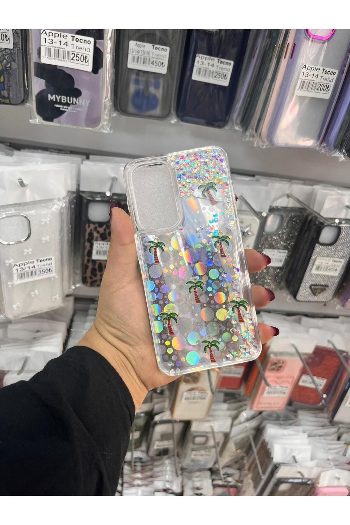 TECNOTREND Galaxy A36/ A56 sıvı parıltılı Hologramlı şeffaf silikon kılıf