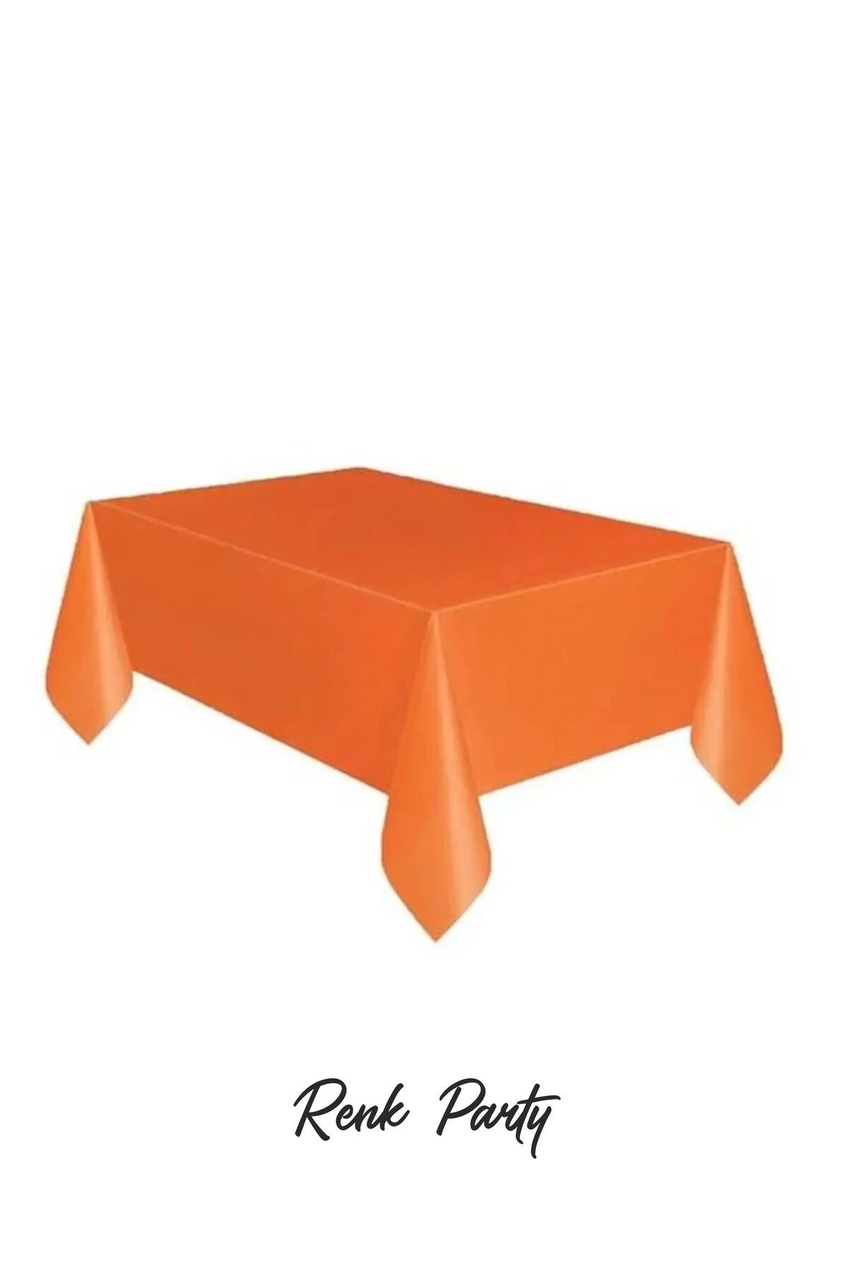 renk party Turuncu Renk Plastik Masa Örtüsü - Plastic Table Cover - 137 x 274 Cm