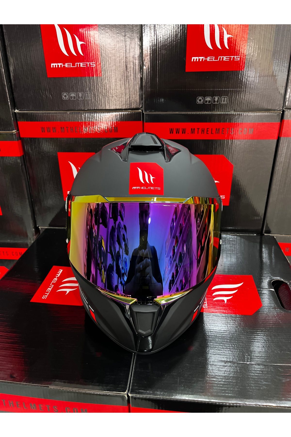 MT Helmets Targo S Solid kask(şeffaf vizörlü)