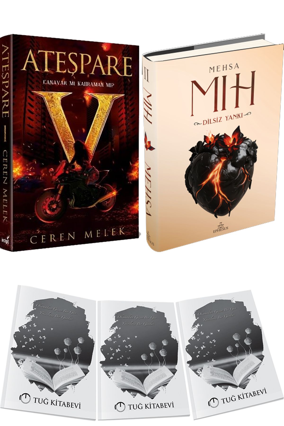 İndigo Kitap Ateşpare 1 Canavar mı Kahraman mı? Ciltli ve Mıh 2: Dilsiz Yankı Ciltli + Hediyeli