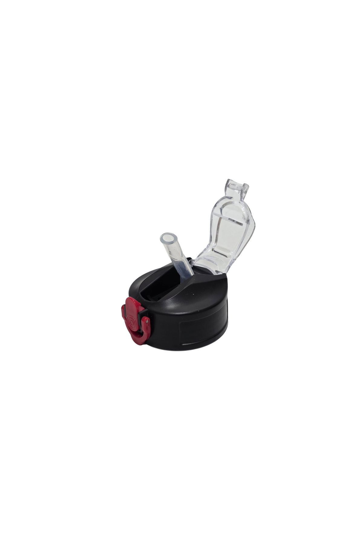 Hasyılmaz Otomatik Pipetli Su Matarası Yedek Kapağı 57mm Siyah-Kırmızı