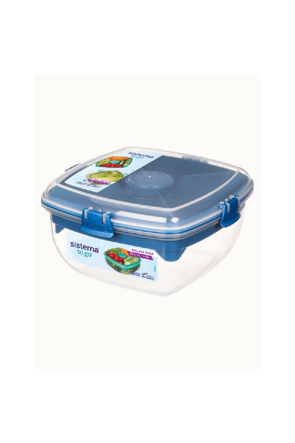 Sistema-Freezer Safe BPA-Free Plastic Salad Max To Go Food Storage Container Assorted Color 3
