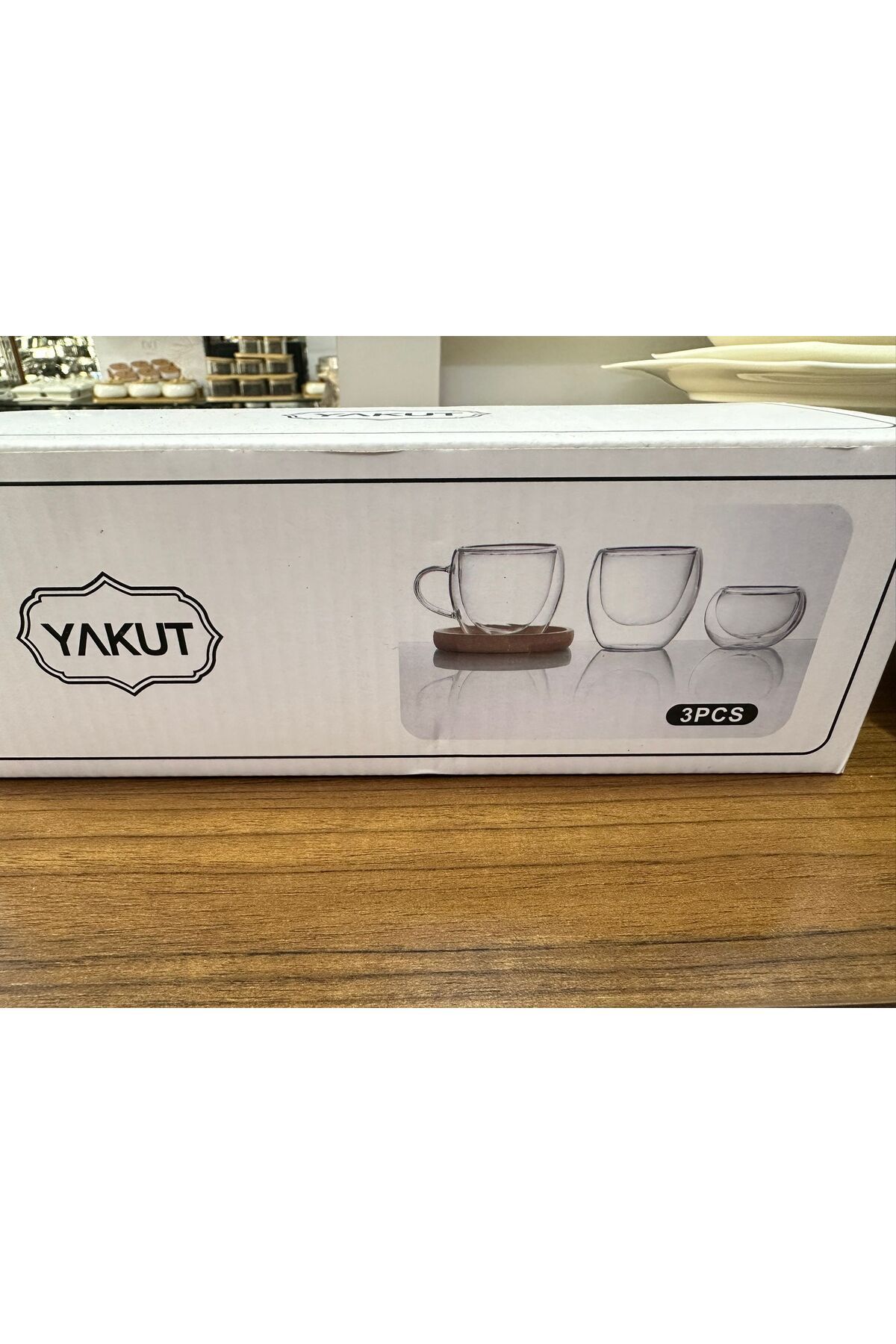 YAKUT KAHVE FİNCANI SUNUMLUK KAHVE YANI BARDAK 3 PARÇA
