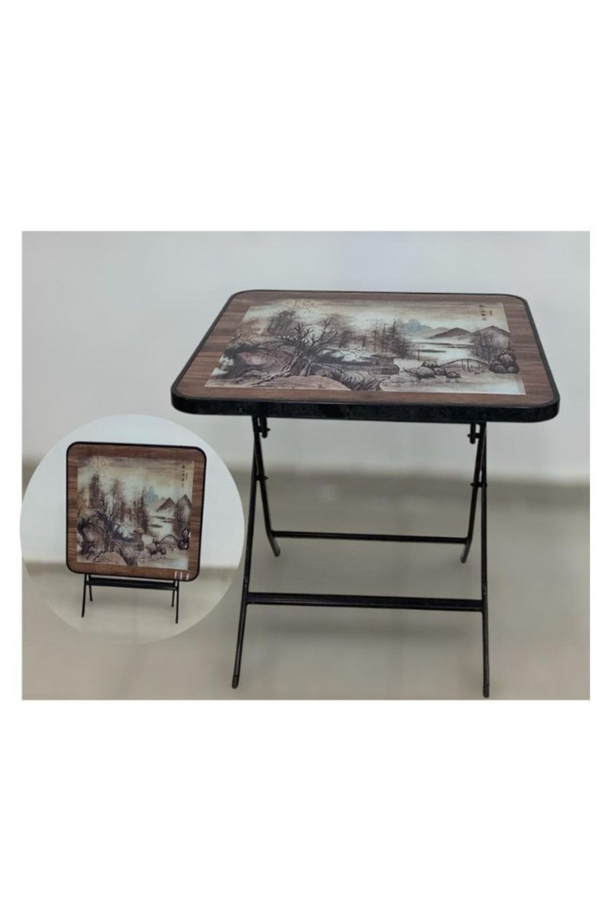 smart home-Square Folding Dining Table - Folding Cafe Table with Fiber Top - 80 x 80 cm - Stylish and Sturdy Design 4