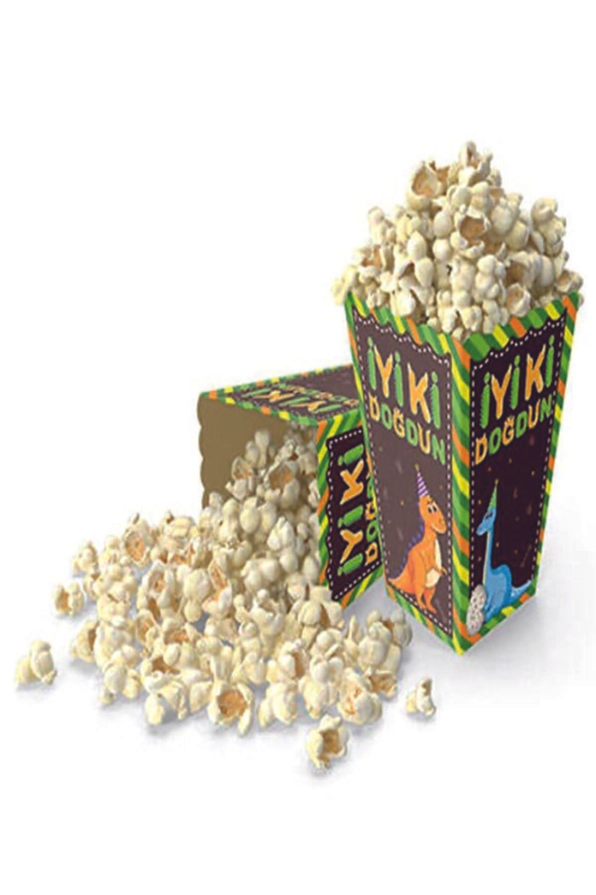 Masal Şekerleme Dinozor Temalı Mısır Popcorn Kutusu 10 adet