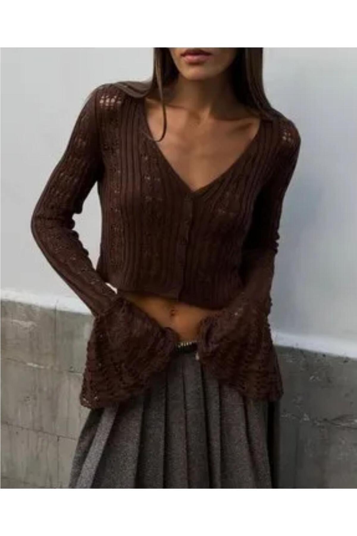 Abalı Yeni sezon triko ajurlu mini yazlık hırka. Alhawi, Fateme model