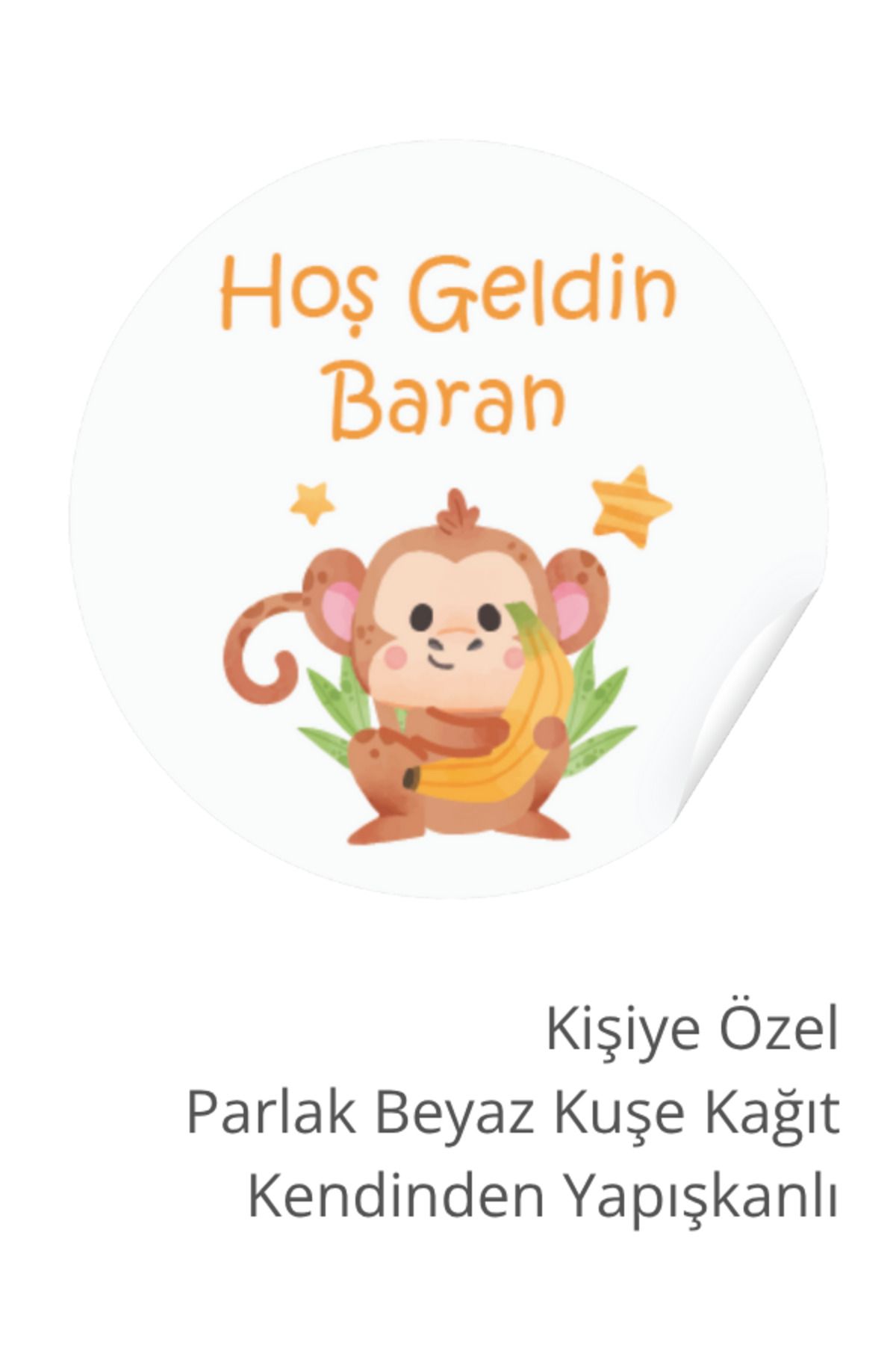 ST Design Kişiye Özel İsimli Doğum Günü Etiketi, Kendinden Yapışkanlı Babyshower, Hoşgeldin Bebek Sticker