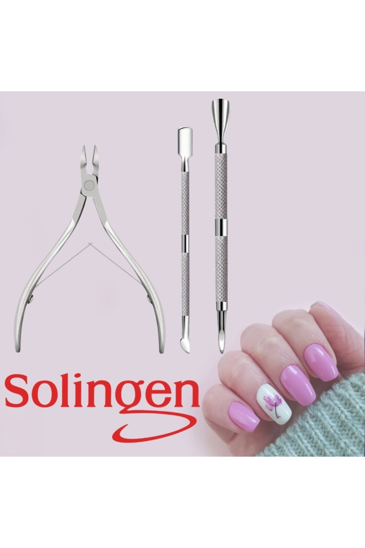 DEPOKON Solingen 3'lü Manikür Seti Paslanmaz Çelik