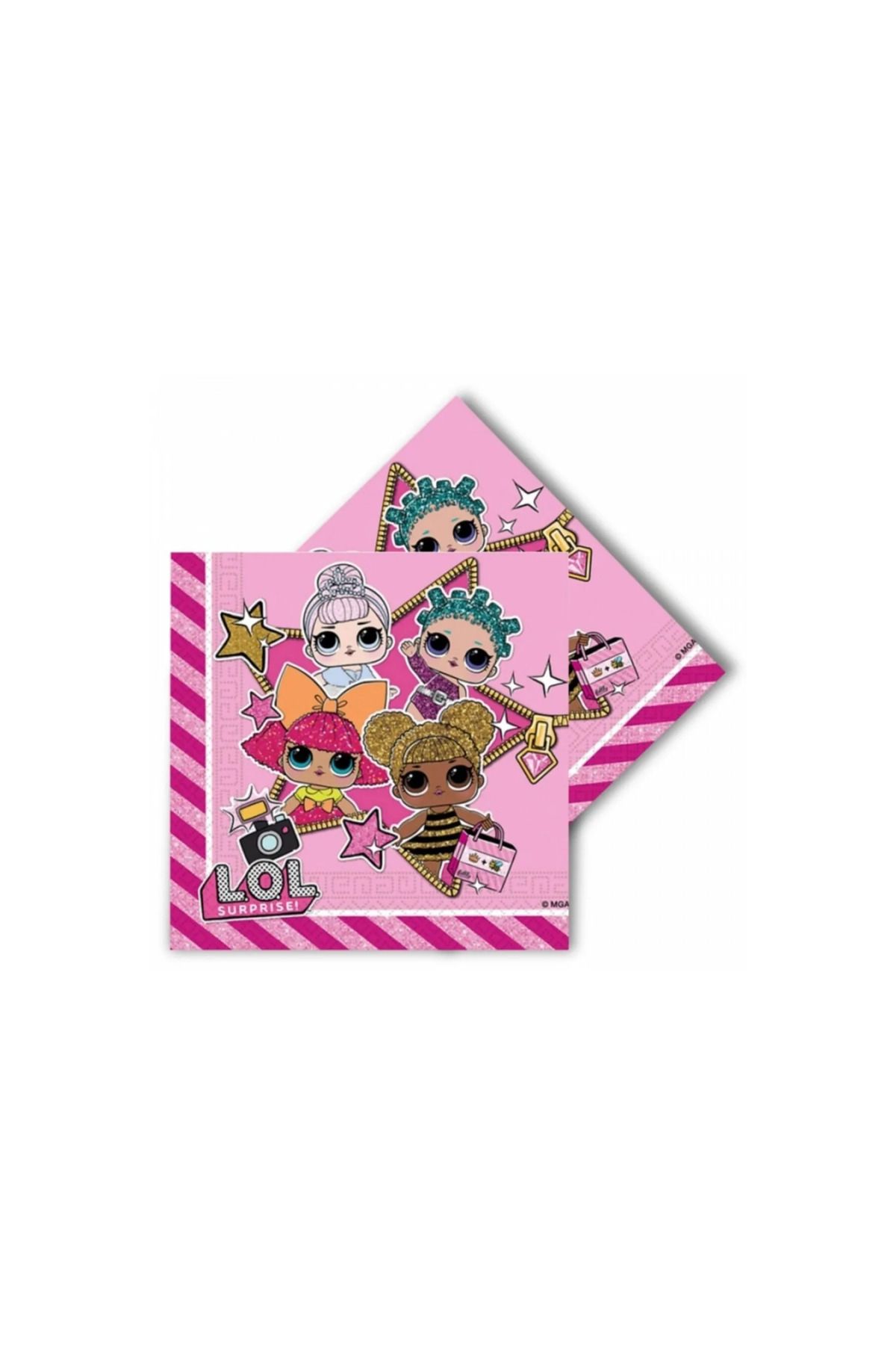 DODOMAR Lisanslı Lol Bebek Peçete Doğum günü Peçetesi 33x33 cm büyük boy, 20li paket ,2 katlı kalın peçete