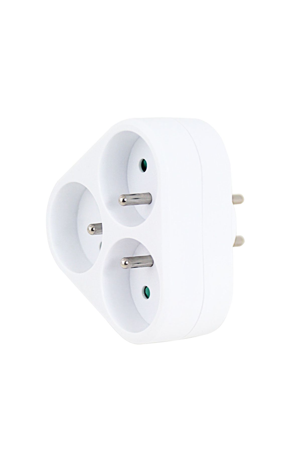 OEM-Adaptor priză triunghiulară, 3680W, 16A, cu împământare, dimensiuni 87 x 87 x 75 mm, alb 1