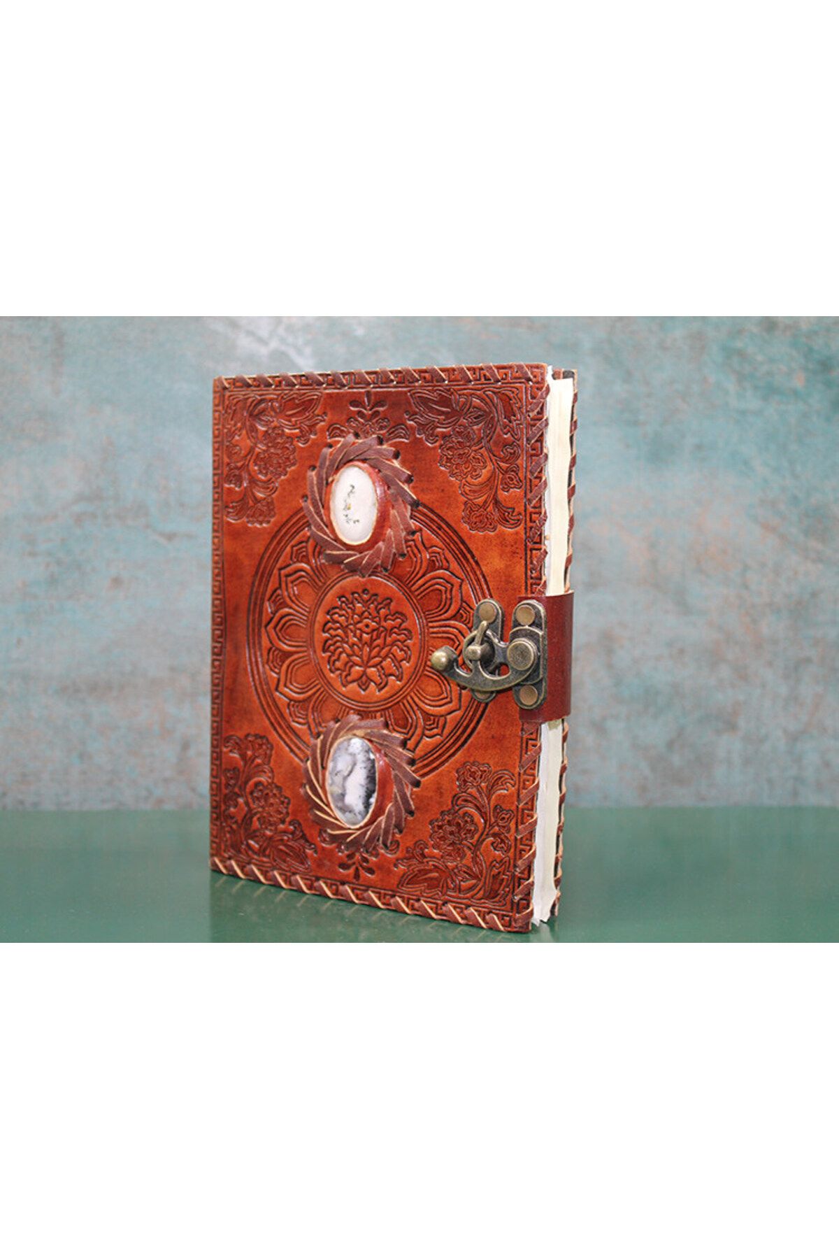 sesengo Taşlı Deri Defter Model 2 Hediyelik