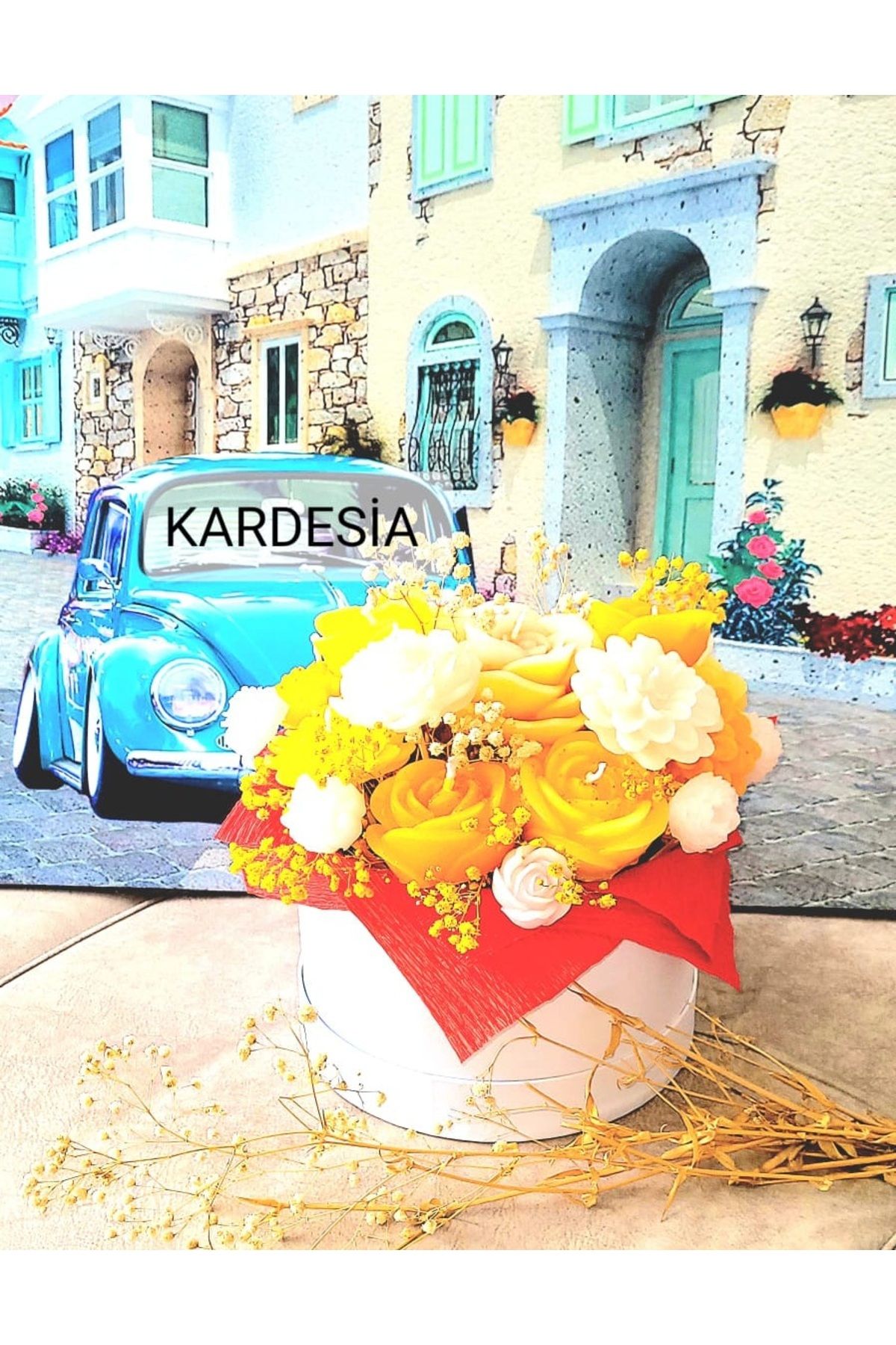 KARDESİA Mum Çiçek Buketi